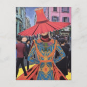 The Lampshade Hat Lady in the City Briefkaart (Voorkant)