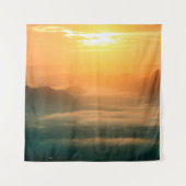 The landscape photo,  beautiful sea fog in morning wandkleed (Voorkant)