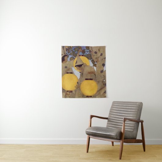 The Lantern Bearers - Maxfield Parrish Wandkleed (In situ)