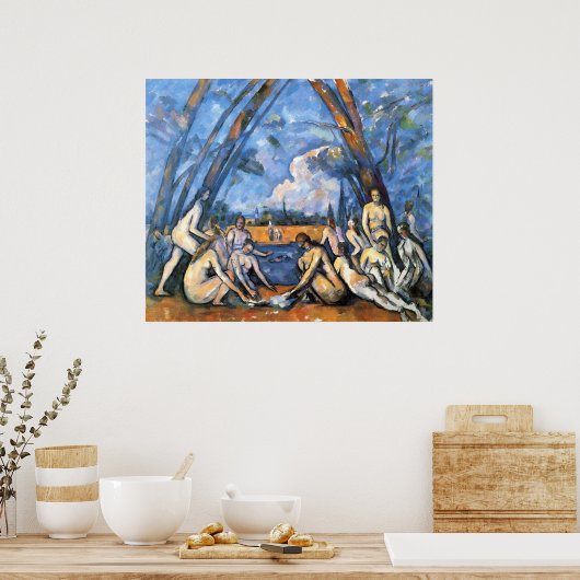 The Large Bathers door Paul Cezanne Poster (Keuken)