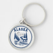 The Last Frontier Alaska Wildlife Scene Sleutelhanger (Voorkant)