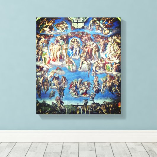 The Last Judgment – Michelangelo Buonarroti Canvas Afdruk (Insitu (Houten vloer))