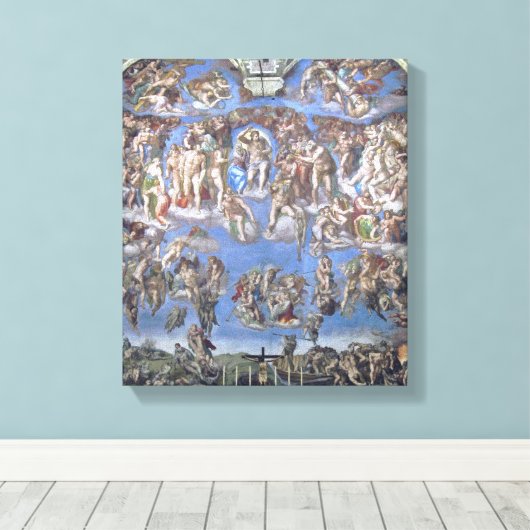 The Last Judgment – Michelangelo Buonarroti Canvas Afdruk (Insitu (Houten vloer))