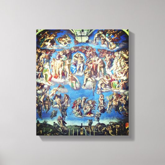 The Last Judgment – Michelangelo Buonarroti Canvas Afdruk (Voorkant)