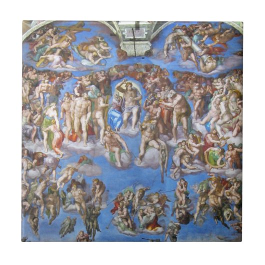 The Last Judgment – Michelangelo Buonarroti Tegeltje (Voorkant)