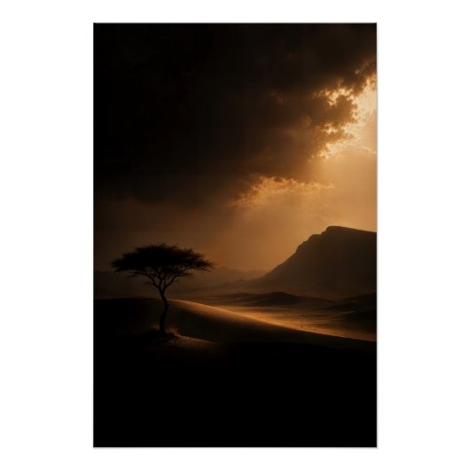 The Last Light Woestijn Landschap Poster (Voorkant)