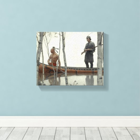 The Last of the Mohicans by N.C. Wyeth Canvas Afdruk (Insitu (Houten vloer))
