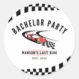 The Last Ride Bachelor Party Groom Trucker Ronde Sticker