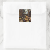 The Last Sacrament of St. Jerome, 1614 Vierkante Sticker (Tas)