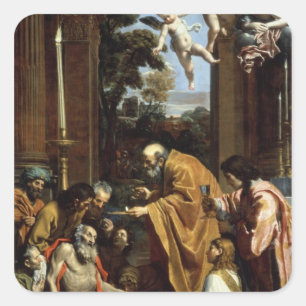 The Last Sacrament of St. Jerome, 1614 Vierkante Sticker