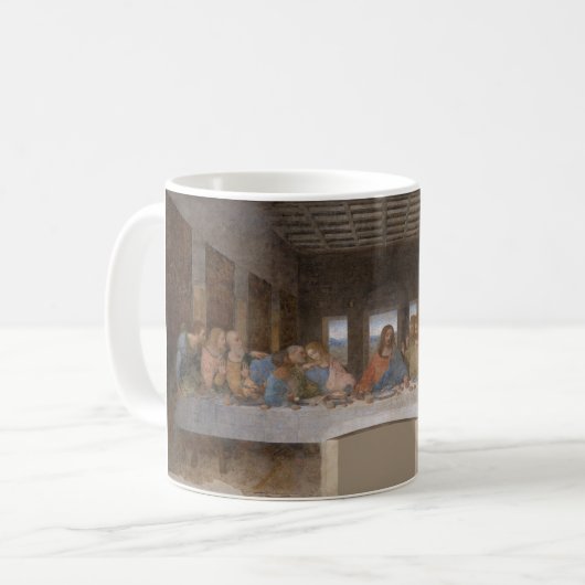The Last Supper 1495 1498 by Leonardo da Vinci Koffiemok (Voorkant links)