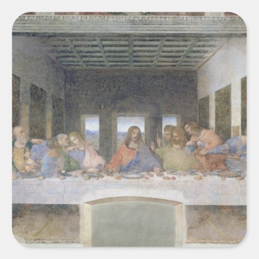 The Last Supper, 1495-97 2 Vierkante Sticker (Voorkant)