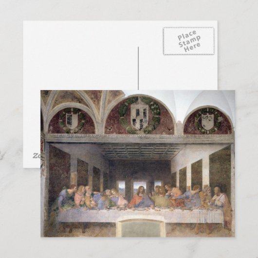 The Last Supper, 1495-97 3 Briefkaart (Voorkant / Achterkant)