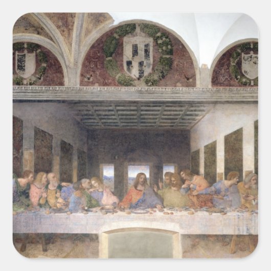 The Last Supper, 1495-97 3 Vierkante Sticker (Voorkant)