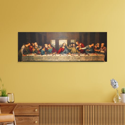 The Last Supper by Leonardo da Vinci Canvas Afdruk (Insitu (Woonkamer))
