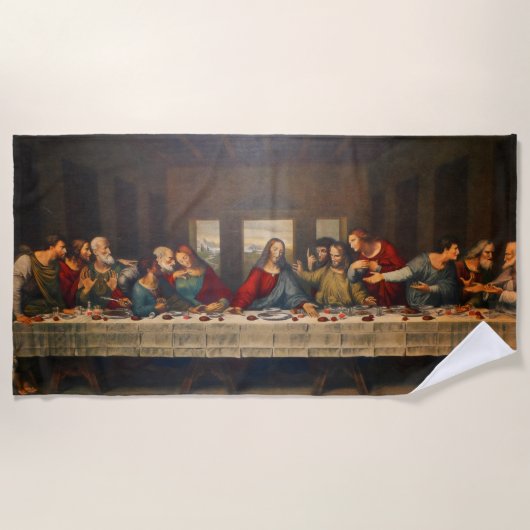 The Last Supper by Leonardo da Vinci Strandlaken (Voorkant)