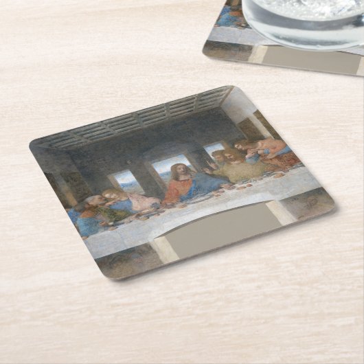 The Last Supper, Leonardo da Vinci, 1495-1498 Kartonnen Onderzetters (Schuin)