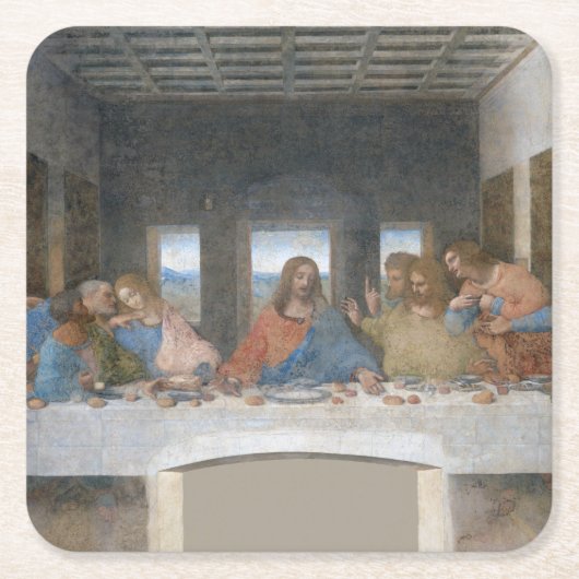 The Last Supper, Leonardo da Vinci, 1495-1498 Kartonnen Onderzetters (Voorkant)