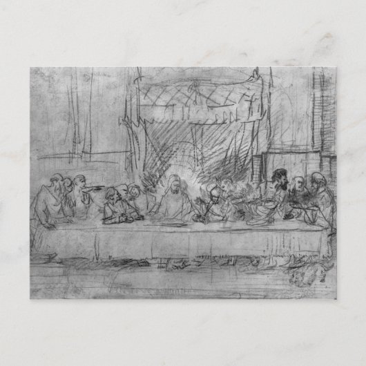 The Last Supper, na fresco door Leonardo da. Briefkaart (Voorkant)