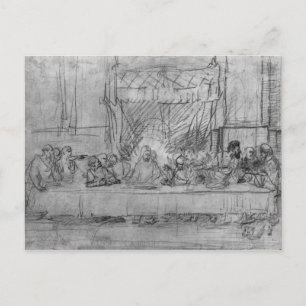 The Last Supper, na fresco door Leonardo da. Briefkaart