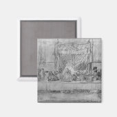 The Last Supper, na fresco door Leonardo da. Magneet (Voorkant / Achterkant)