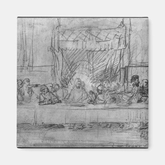 The Last Supper, na fresco door Leonardo da. Magneet (Voorkant)