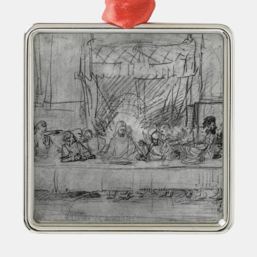 The Last Supper, na fresco door Leonardo da. Metalen Ornament (Voorkant)