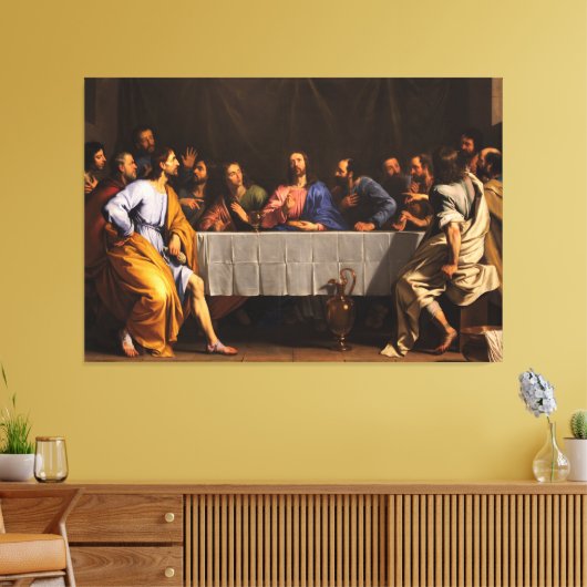 The Last Supper van Philippe de Champaigne (1648) Canvas Afdruk (Insitu (Woonkamer))