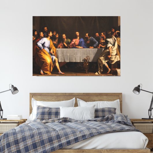 The Last Supper van Philippe de Champaigne (1648) Canvas Afdruk (Insitu (Slaapkamer))