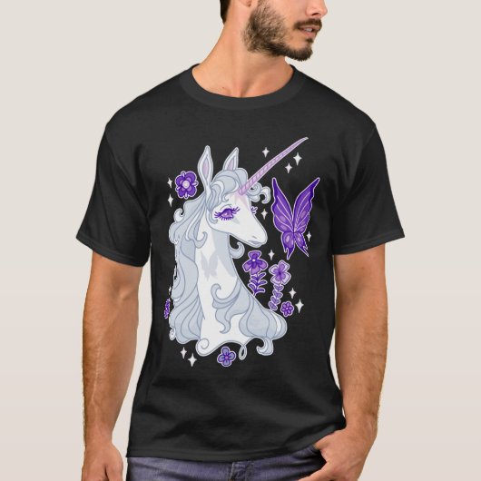 The Last Unicorn Portrait Butterfly Whispers T-shirt (Voorkant)