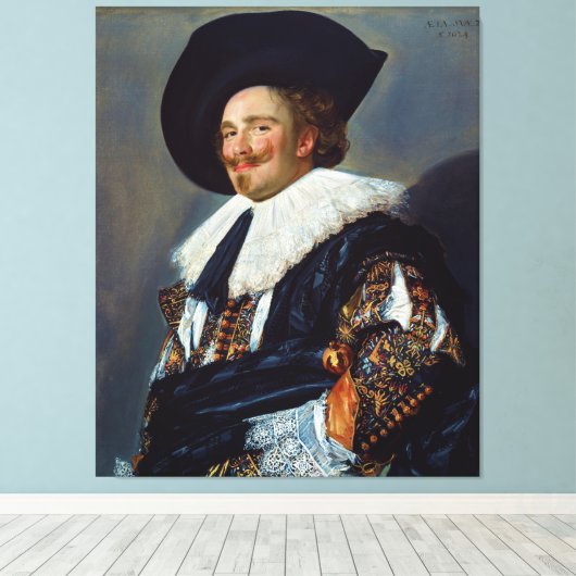 The Laughing Cavalier by Frans Hals (1624) Canvas Afdruk (Insitu (Houten vloer))