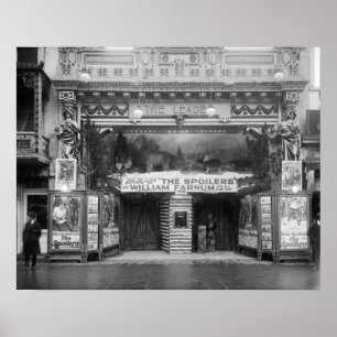 The Leader Theater, 1921. Oude foto Poster