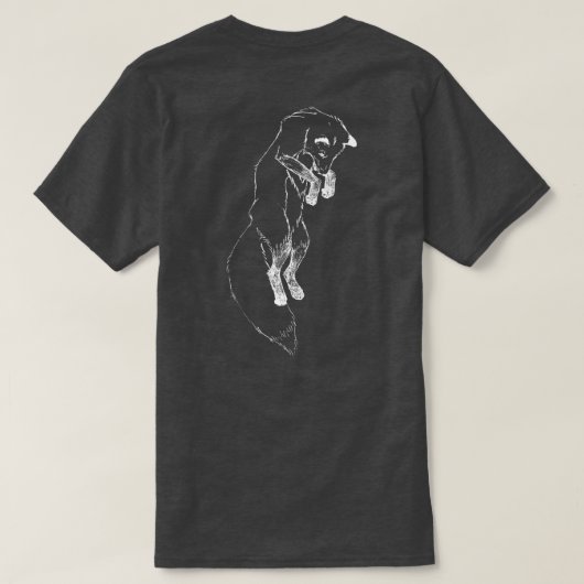"The Leap" Fox Jumping Dark Grey Mannen T-shirt (Design achterkant)