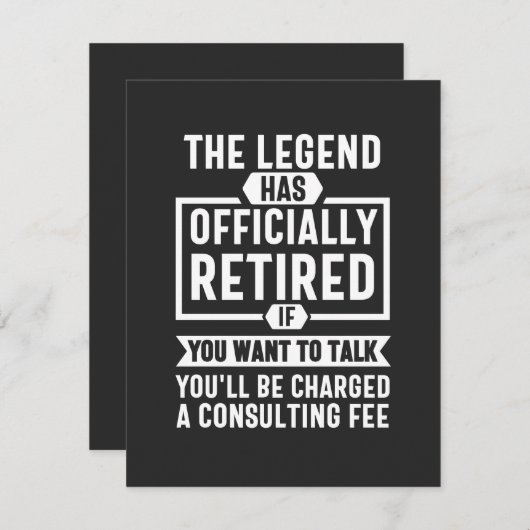 the legend Has Officially Retired Bedankkaart (Voorkant / Achterkant)