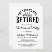 The Legend has officially retired Retirement party Kaart (Voorkant / Achterkant)