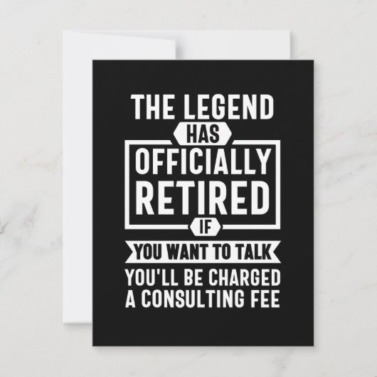 the legend Has Officially Retired Save The Date (Voorkant)