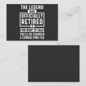 the legend Has Officially Retired Visitekaartje (Voorkant / Achterkant)