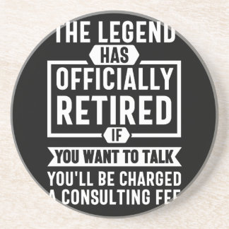 the legend Has Officially Retired Zandsteen Onderzetter