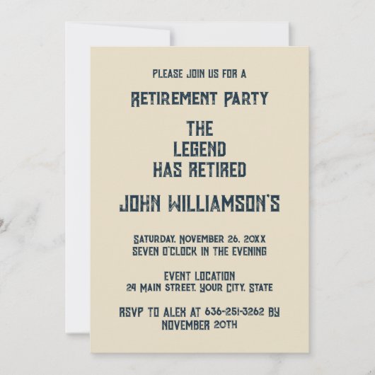 The Legend Has Retired funny retirement Kaart (Voorkant)