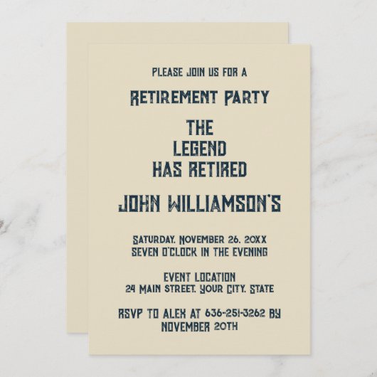 The Legend Has Retired funny retirement Kaart (Voorkant / Achterkant)
