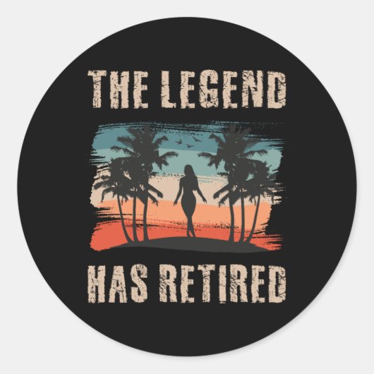 The legend has retired, Retitation, Retiree Ronde Sticker (Voorkant)