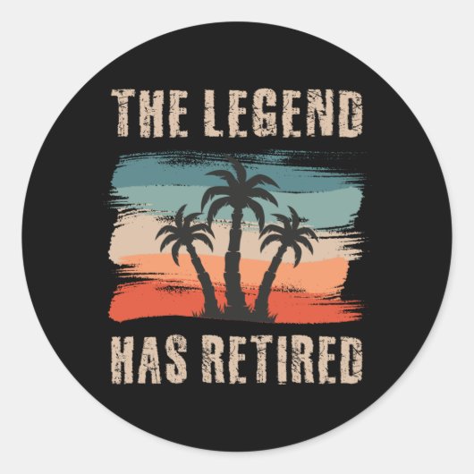 The legend has retired, Retitation, Retiree Ronde Sticker (Voorkant)