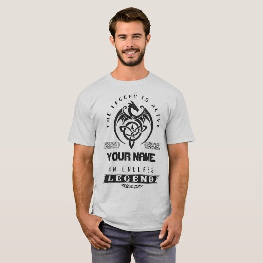 The legend is alive, an andless legend shirt (Voorkant volledig)