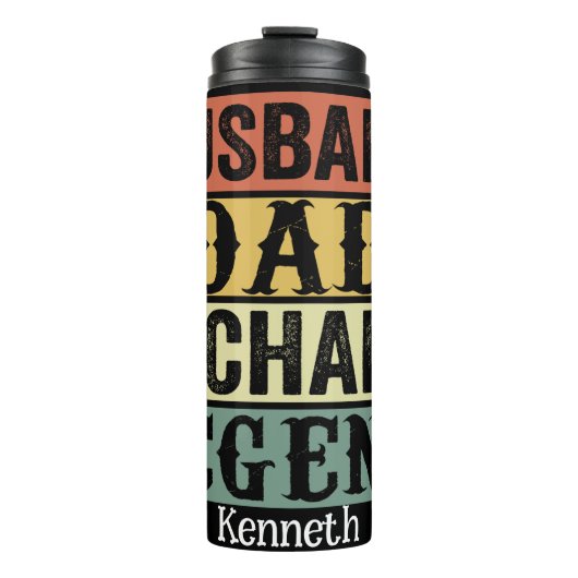 The Legend Lives" - Man vader monteur zwart Thermosbeker (Voorkant)