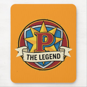 The Legend Monogram P - Aangepaste Superheld Gamer Muismat