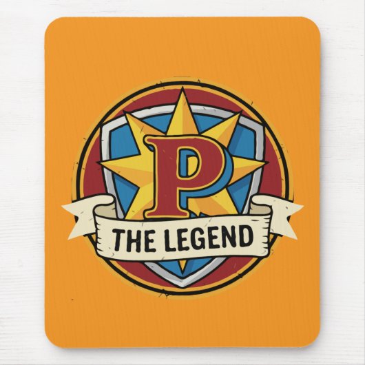 The Legend Monogram P - Aangepaste Superheld Gamer Muismat (Voorkant)