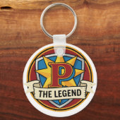 The Legend Monogram P - Aangepaste Superheld Gamer Sleutelhanger (Achterkant)