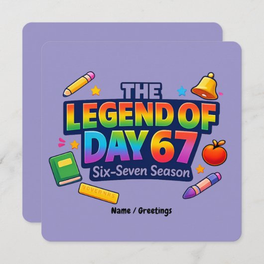 The Legend of Day 67 Rainbow School Celebration Kaart (Voorkant / Achterkant)