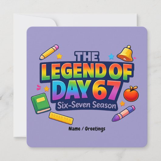 The Legend of Day 67 Rainbow School Celebration Kaart (Voorkant)