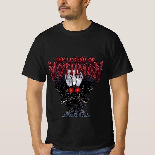 The Legend of Mothman Cryptid Horror Graphic T-shirt (Voorkant)